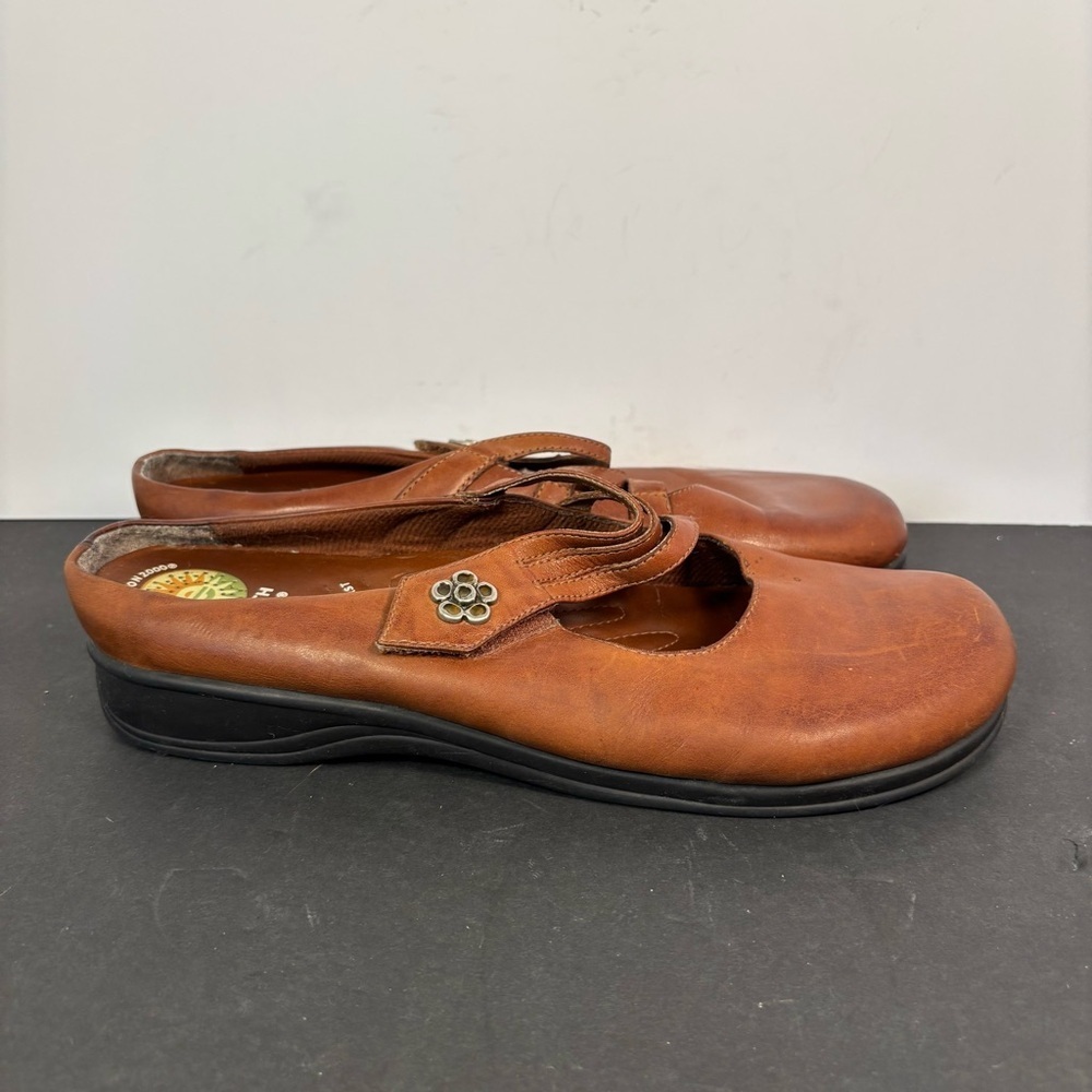 Earth Spirit Leather Mary Jane Flats Women’s 10 Brown Comfort Walking Shoes - Picture 3 of 5
